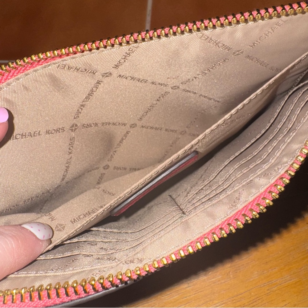 Michael Kors Pink Leather Women's Wristlet - Picture 6 of 7